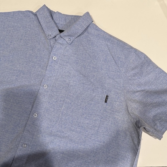 Molokai Surf Co. Other - Molokai Surf Co Shirt Men's XL Blue Heather Casual Button Down Short Sleeve